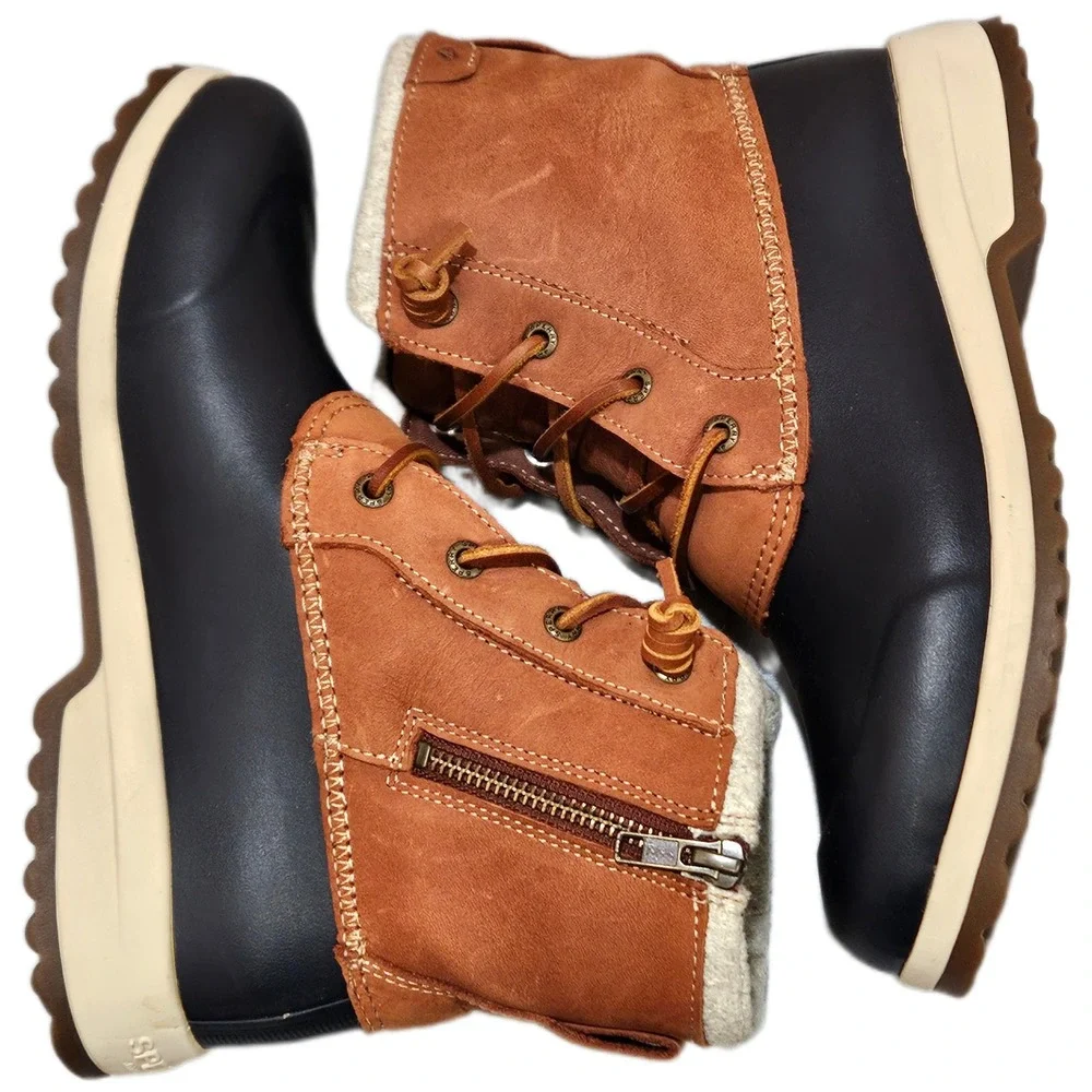 Sperry‎ Maritime Repel Tan Navy Insulated Waterproof Duck Boots Women's 7.5 M